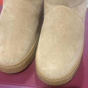 Gucci Beige Suede Ankle Boots